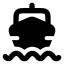Ferryboat icon with solid rounded style