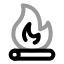 Firepit icon with twotone rounded style
