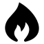 Fire icon with solid sharp style