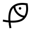 Fishsymbol icon with stroke sharp style