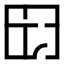 Floorplan icon with stroke sharp style