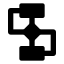 Flowchart icon with solid sharp style