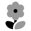 Flower icon with bulk rounded style