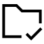 Foldercheck icon with stroke sharp style