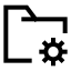 Foldercog icon with stroke sharp style