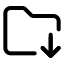 Folderdownload icon with stroke standard style