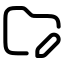 Folderedit icon with stroke rounded style