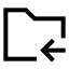 Folderimport icon with stroke sharp style