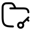 Folderkey icon with stroke rounded style