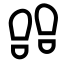 Footprints icon with stroke sharp style