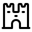 Fortress icon with stroke rounded style