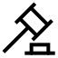 Gavel icon with stroke sharp style