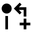 Gitpullrequestcreatearrow icon with solid sharp style