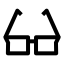 Glasses icon with stroke sharp style