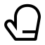 Glove icon with stroke sharp style