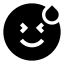 Grinning icon with solid sharp style
