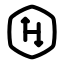 Hackerrank icon with stroke rounded style