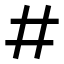 Hashtag icon with solid sharp style
