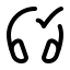 Headsetconnected icon with stroke rounded style