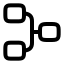 Hierarchysquare icon with stroke rounded style