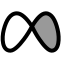 Meta icon with duotone rounded style