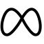 Meta icon with stroke rounded style