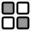 Microsoft icon with duotone rounded style