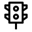 Trafficlight icon with stroke sharp style