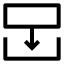 Transitionbottom icon with stroke sharp style