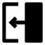 Transitionleft icon with solid sharp style