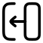 Transitionleft icon with stroke rounded style