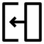 Transitionleft icon with stroke sharp style