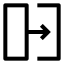 Transitionright icon with stroke sharp style