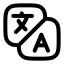 Translation icon with stroke rounded style