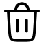 Trash icon with stroke rounded style