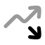 Trendingupdown icon with bulk rounded style