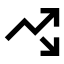 Trendingupdown icon with solid sharp style