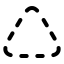 Triangledash icon with stroke rounded style