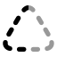 Triangledashed icon with bulk rounded style