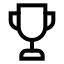 Trophy icon with stroke sharp style