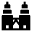 Twintower icon with solid sharp style