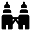 Twintower icon with solid standard style