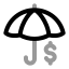 Umbrelladollar icon with twotone rounded style