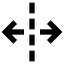 Unfoldhorizontal icon with solid sharp style