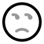 Unhappy icon with twotone rounded style