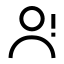 Userwarning icon with stroke sharp style