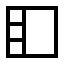 Viewsidebarleft icon with stroke sharp style