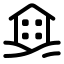 Villa icon with stroke rounded style