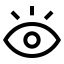 Vision icon with stroke sharp style