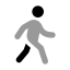 Walking icon with bulk rounded style